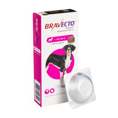 Таблетка Bravecto (Бравекто) від бліх та кліщів для собак вагою 40-56 кг