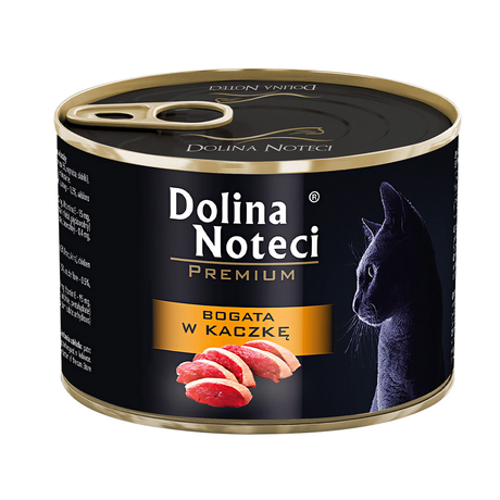 Корм консервований Dolina Noteci Premium  для котів, м'ясні шматочки в соусі з качкою, 185 г