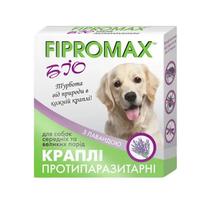 Fipromax Біо Краплі від бліх і кліщів для собак середніх і великих порід, 3 мл, 1 уп. (2 піпетки)