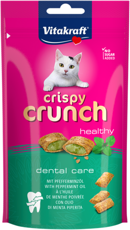 Ласощі для котів Vitakraft Crispy Crunch подушечки для зубів з м’ятою, 60 г