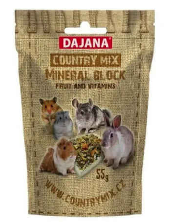 Country mix Минеральный блок фрукты и витамины для мелких грызунов и кроликов