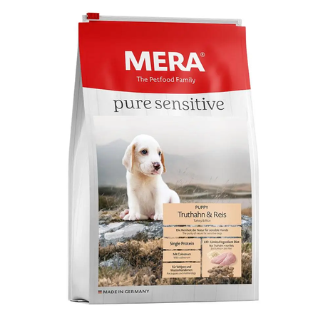 MERA pure sensitive Puppy Truthahn & Reis для цуценят і годуючих сук усіх порід, безглютеновий (індичка та рис)