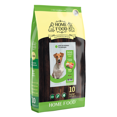 Сухой корм Home Food с ягненком и рисом для активных собак малых пород
