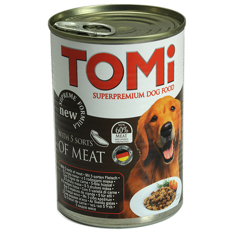 TOMi 5 ВИДІВ М'ЯСА консерви для собак, вологий корм