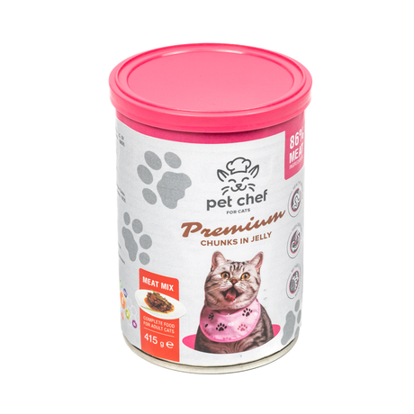 Pet Chef Влажный Корм Для Котов Кусочки В Желе Мясной Микс Фото От Dog.Com.Ua