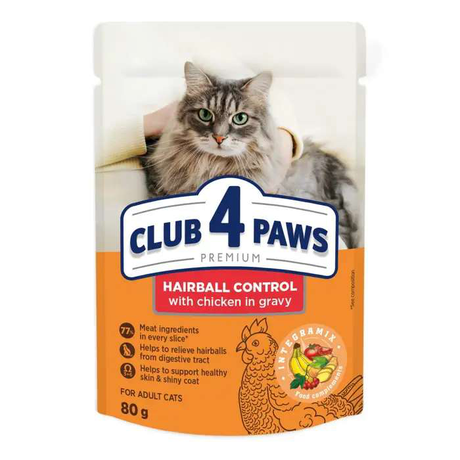 Клуб 4 лапи (Club 4 paws) Вологий корм для виведення шерсті у котів