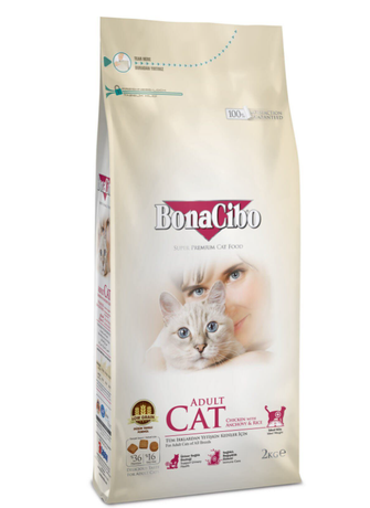 BonaCibo Cat Adult Chicken & Rice with Anchovy (БонаСибо) для взрослых кошек всех пород (мясо курицы, анчоусы и рис)