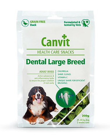 Canvit Dental Large Breed Беззерновое полувлажное лакомство для поддержания здоровья зубов у собак крупных пород