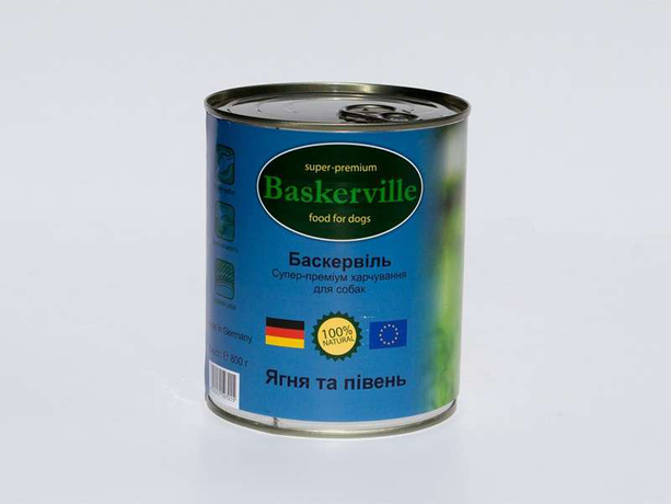 Baskerville консерва для собак (ягненок и петух)