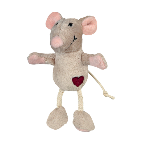 Trixie Мышка с сердцем плюшевая 11 см бежевая