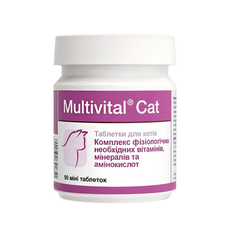 Dolfos Multivital Cat Вітамінно-Мінеральна Добавка Для Котів, 90 Табл. Фото Від Dog.Com.Ua