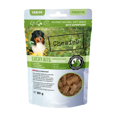 Chewies Lucky Bits Натуральные Лакомства Для Взрослых И Пожилых Собак Из Мяса Кролика И Курицы Фото От Dog.Com.Ua