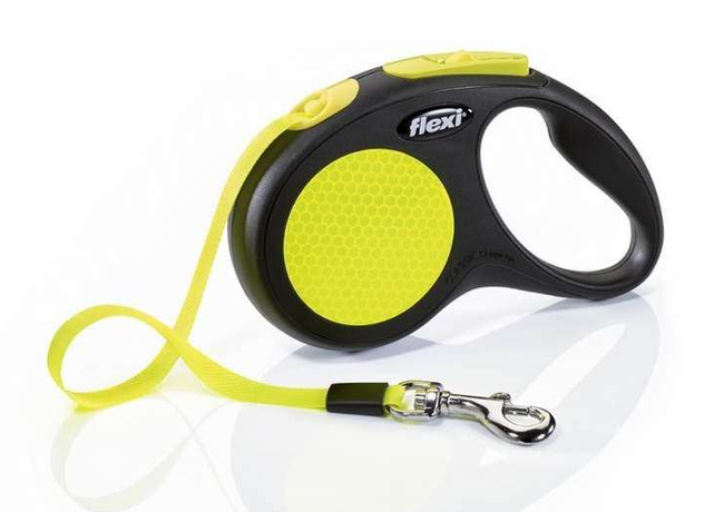 Flexi Neon Повідець-рулетка світловідбивна для собак великих порід (стрічка) L довжина 5м до 50 кг
