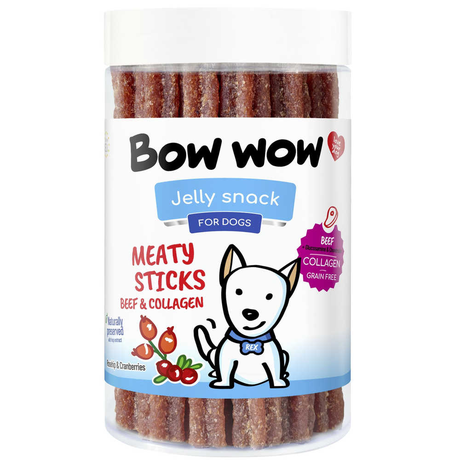 BOW WOW ласощі для собак м'ясні палички з яловичини та колагену, 12 см/370 гр (20 шт/уп)