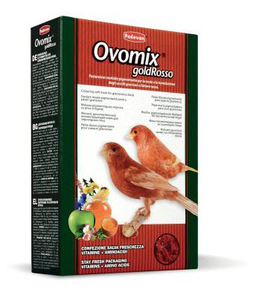 Padovan Ovomix rosso Додатковий ніжний корм для зерноїдних птахів, для вигодовування пташенят та при линьці декоративних птахів (канарій, хвилястих поп)