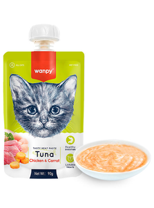 Wanpy Tuna Chicken & Carrot Ванпі Крем-Суп Тунець І Курка З Морквою Рідкий Корм Для Котів Фото Зоомагазину Dog.Com.Ua
