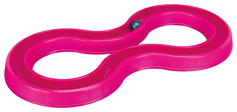 Trixie Змійка-вісімка для котів Ball Race зі світл. м'ячиком, 65 × 31 см, рожева, пластик