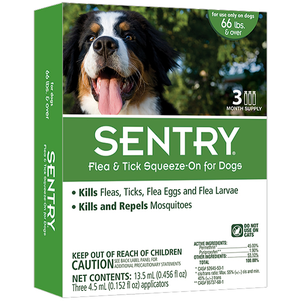 SENTRY Сентри капли от блох, клещей и комаров для собак весом более 30 кг (более 66 lbs)
