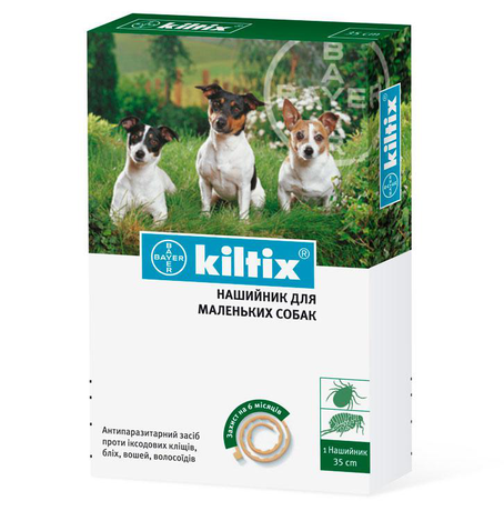 Bayer Kiltix ошейник от блох и клещей для собак мелких пород 35 см