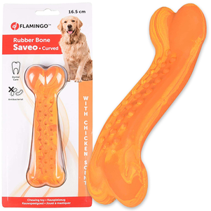 Flamingo Rubber Saveo Curved Bone Chicken іграшка для собак, гума, СМАК КУРКИ (сильне гризіння)