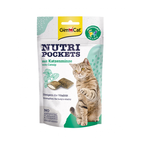 GimCat Nutri Pockets Catnip & Multi-Vitamin - подушечки с кошачьей мятой и витаминами для кошек