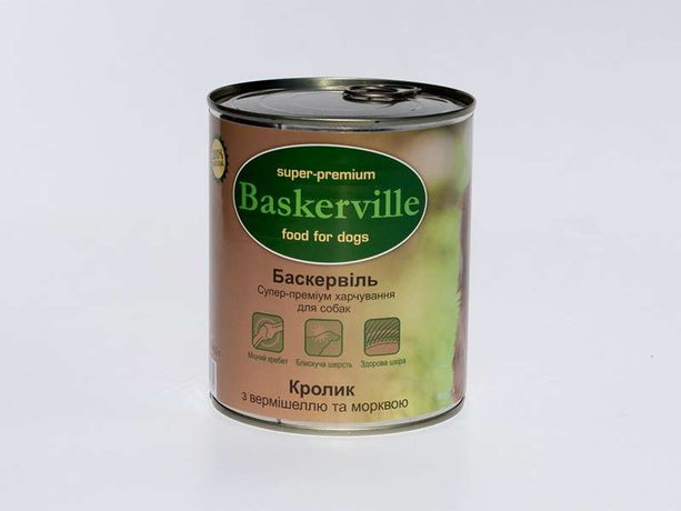 Baskerville консерва для собак (кролик з вермішеллю)