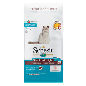 Schesir Cat Sterilized & Light ШЕЗИР СТЕРИЛІЗОВАНІ ЛАЙТ РИБА сухий монопротеїновий корм для стерилізованих кішок та кастрованих котів