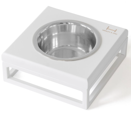 Harley And Cho Одна Миска На Підставці Lunch Bar White Wood + White (Біле Дерево + Білі Ніжки) Фото Від Dog.Com.Ua