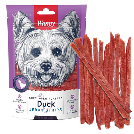 Wanpy Soft Duck Jerky Strips Ванпі Філе Качки В'Ялені Смуги Ласощі Для Собак Фото Від Dog.Com.Ua