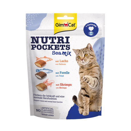 GimCat Nutri Pockets Морський мікс - подушечки з морепродуктами для котів