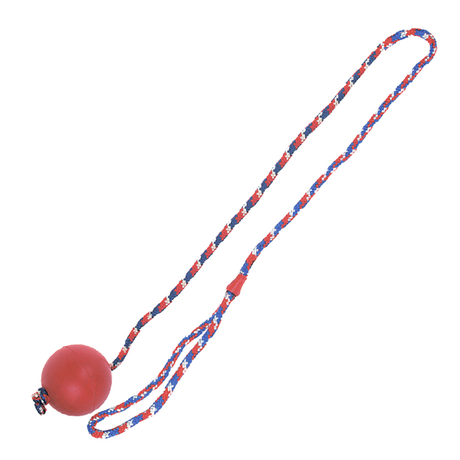 Flamingo Ball With Rope КАРЛІ-ФЛАМІНГО іграшка для собак, м'яч з литої гуми на мотузці