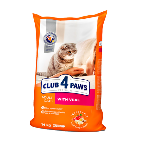 Клуб 4 лапы (Club 4 paws) Premium Adult Сухой корм для котов c телятиной