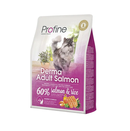 Profine Cat Derma сухий повнорационный корм для дорослих кішок довгошерстих порід (лосось)