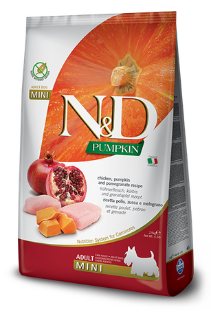 Сухий корм Farmina (Фарміна) N & D Grain Free Pumpkin Dog Chicken & Pomegranate Adult Mini беззерновий для дорослих собак малих порід, з куркою