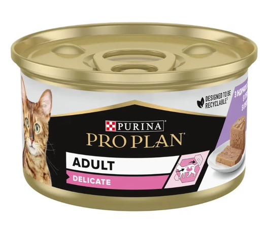 Pro Plan Delicate Паштет для кошек с чувствительным пищеварением с индейкой, 85 г