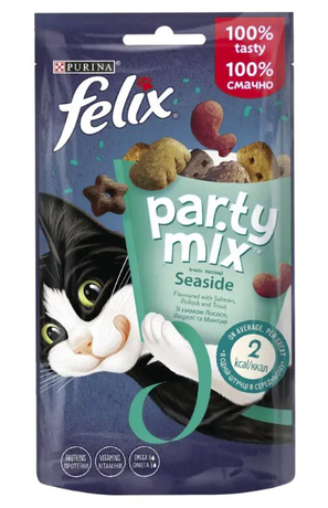 Felix Party Mix Ласощі Для Котів З Лососем, Форелью Та Минтаєм, 60 Г Фото Від Dog.Com.Ua