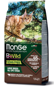 Monge BWild Grain Free Buffalo Large Breeds беззерновой корм для крупных кошек всех возрастов (буйвол)