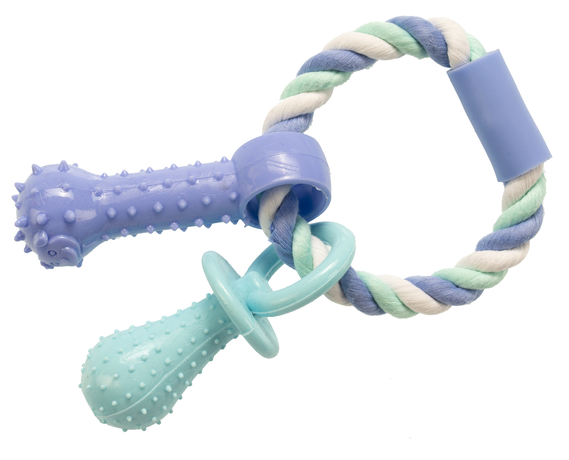 Іграшка GimDog для собак ГімДог Дент Плюс мотузка/ кільце із термопластичною резиною 15 см