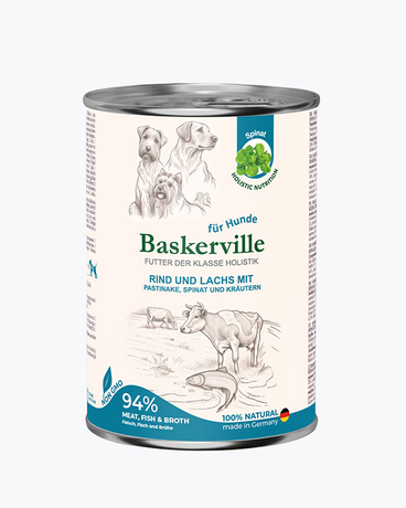 Консерва Baskerville Holistic Говядина И Лосось С Пастернаком, Шпинатом И Зеленью Для Собак Фото От Dog.Com.Ua