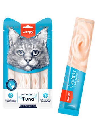 Wanpy Creamy Lickable Treats Tuna Ванпі Тунець Рідкі Ласощі Для Котів Фото Від Dog.Com.Ua