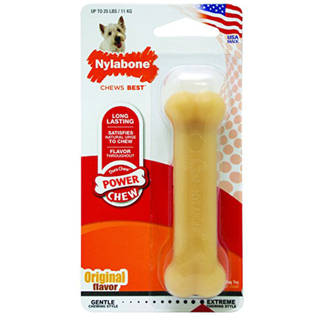 Nylabone Dura Chew Regular НІЛАБОН ДЬЮРА ЧИЮ жувальна іграшка кістка для собак до 11 кг з екстремальним стилем гризіння, смак курки