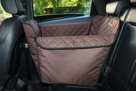 Haustier Elegant Brown Mini 1/2 Автогамак для собак на половину заднего сидения автомобиля