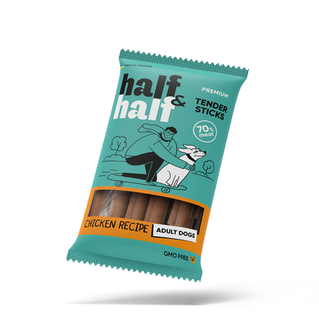 Half&Half Ласощі для собак у формі м'ясних паличок з куркою