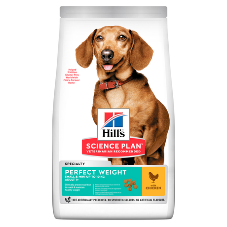 Сухой корм Hill's SP Canine Adult Small & Miniature Perfect для поддержания идеального веса у взрослых собак малых и миниатюрных пород (курица)