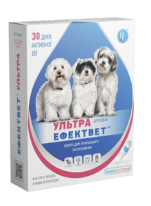 Ефектвет Ультра Краплі від бліх для собак від 3 кг, 1 уп.(5 піпеток)