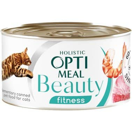 Optimeal Beauty Fitness Консерва Для Котів Смугастий Тунець У Соусі З Креветками, 70 Г Фото Від Dog.Com.Ua