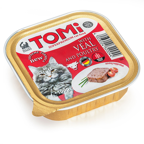 TOMi veal poultry ТЕЛЯТИНА ПТИЦА консервы для котов, паштет