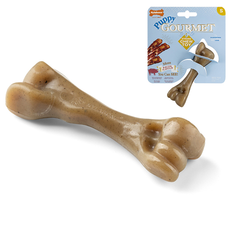 Nylabone Gourmet Puppy Femur Bacon Кістка Жувальна Зі Смаком Бекону Для Цуценят Фото Від Dog.Com.Ua
