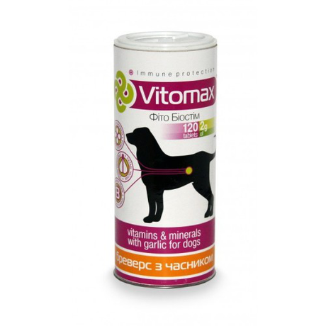 VITOMAX вітамінний комплекс бреверс із часником для собак, 240 гр. - 120 пігулок