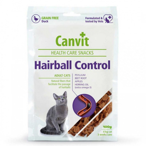 Canvit Hairball Control полувлажное лакомство с уткой для кошек